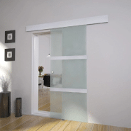 Vidaxl porte coulissante verre et aluminium 178 cm argenté 60266