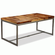VidaXL Table à manger Bois massif et acier 180 cm Modèle Zenith Essence - 244797