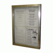 Vitrine murale extérieure aluminium avec éclairage - 380 x 500 mm