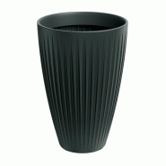WellHome - Pot en plastique rotomoulé 47 L Ø40x58cm coloris anthracite - Latia Round HIGH - noir plastique WH17273