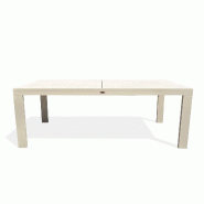 DCB GARDEN Table de jardin avec rallonge intégrée (160/240x100 cm) en aluminium grège et plateau sinterstone - KALIBO - 3700286491376