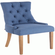 Décoshop26 - Chaise de salle à manger x1 design antique capitonné en tissu bleu avec 4 pieds en bois clair 10_0001953 - bleu Bois massif 3000250758918