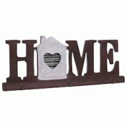 Décoshop26 - Porte-manteau mural Home avec 3 crochets design rustique bois métal 04_0000978 - 3000563632691 Décoshop26 - Porte-manteau mural Home avec 3 crochets design rustique bois métal 04_0000978 - 3000563632691