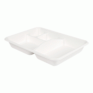 ECOLOGIQUE : 400 plateaux 4 compartiments en bagasse - PLT4CBGBC-GP01