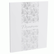 Exacompta - Réf. 47092E - 1 Livre d'or TITANE - Grand format vertical 27 x 22 cm - Couverture en papier soft touch - Inscription Memories - Tranche a