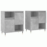 Helloshop26 - Buffet bahut commode armoire meuble de rangement organisateur cuisine salle de séjour salons lot de 2 bois 02_0036877 - 3000213101492_0