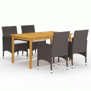 Helloshop26 - Ensemble de salle à manger de jardin meuble extérieur 5 pièces marron 02_0013814 - 3000753147769 Helloshop26 - Ensemble de salle à manger de jardin meuble extérieur 5 pièces marron 02_0013814 - 3000753147769
