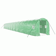 Helloshop26 - Serre tente abri plante fleur légumes avec cadre en acier 44 m² 22 x 2 x 2 m vert 02_0044594 - vert acier 3000220265194