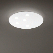 Plafonnier LED moderne en métal blanc mat 77 W 6160 lm, lumière chaude 3000 K, design fin pour intérieur - Diamètre 70 cm - Perenz - blanc 8192 B LC