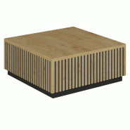 Podium pour mannequins Vertigo T01 MDF noir et chêne clair 60x60x25cm