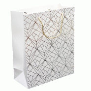 Sac luxe "Exception" poignées corde 26+12x32cm - par 10