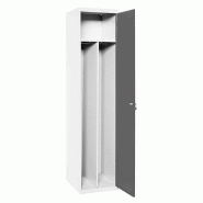 SimonRack Vestiaire Métallique Professionnel 1 Porte avec Clé, Double Compartiment, 1800x400x500, Blanc/Anthracite - Simonlocker - blanc métal 8425