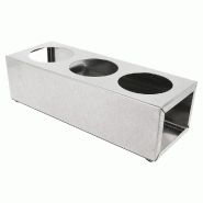 Support 3 flacons à sauces 720ml 28x10x8cm inox
