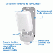 Tork Distributeur de savon et de désinfectant blanc S4 Tork Distributeur de savon et de désinfectant blanc S4