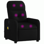 VidaXL Fauteuil inclinable de massage noir tissu Modèle Gornelle - 8721012221666