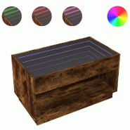 VidaXL Table basse avec LED infini chêne fumé 90x50x50 cm Modèle Boreal Line - 847669