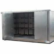 Bungalow de stockage isolé rétention intégrée - 4m x 2m - difope