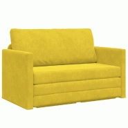 Canapé-Lit 110cm Jaune tournesol Velours Modèle Elveline - 8721158716279