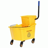 Chariot de lavage seau de ménage 32 litres nettoyage professionnel presse essoreuse jaune 57 x 38 x 88 cm 20_0000419