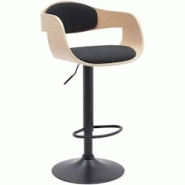 CLP Tabouret de bar Kingston Nature / Noir/Tissu - beige textile 321629 CLP Tabouret de bar Kingston Nature / Noir/Tissu - beige textile 321629