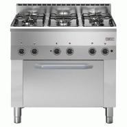 Diamond - Fourneau 5 feux gaz, four à convection électrique 4x GN 1/1 - réf. WR-C5FV-65 - gris AKS-WR-C5FV-65