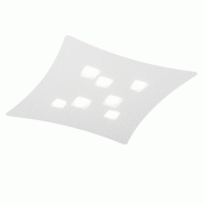 Gea Luce Plafonnier Moderne Isotta 7 Lumières Gx53 Blanc - Plafonnier Courbé En Métal 62X69Cm, Géométrique, Max 7X8W, Ampoules Exclues - blanc 80