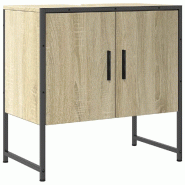 Helloshop26 - Armoire lavabo de salle de bain design compacte rangement optimisé 60 x 33 x 60 cm en bois chêne sonoma 02_0049451 - Bois massif 30002