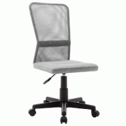 Helloshop26 - Chaise fauteuil siège de bureau informatique étude 44 x 52 x 100 cm tissu en maille gris 02_0024023 - gris métal 3000214644448