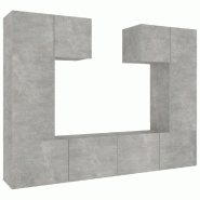 Helloshop26 - Ensemble de meubles armoire buffet TV télévision salon chambre séjour 6 pièces bois d'ingénierie gris 02_0025037 - gris Bois massif Helloshop26 - Ensemble de meubles armoire buffet TV télévision salon chambre séjour 6 pièces bois d'ingénierie gris 02_0025037 - gris Bois massif