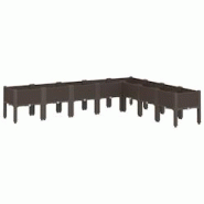 Helloshop26 - Jardinière bac lit surélevé plantes fleurs terrasse jardin avec pieds 200 x 160 x 42 cm PP marron 02_0038162 - 3000214118550 Helloshop26 - Jardinière bac lit surélevé plantes fleurs terrasse jardin avec pieds 200 x 160 x 42 cm PP marron 02_0038162 - 3000214118550