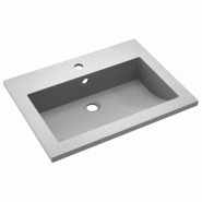 Helloshop26 - Lavabo vasque lave-mains toilette 60 x 45 cm de salle de bains granit gris 02_0002563 - 3000100601531