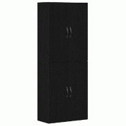 Helloshop26 - Lot de 2 armoires murales modernes avec 4 portes rangement 69,5 x 34 x 90 cm en bois d'ingénierie chêne noir 02_0055910 - noir Bois ma
