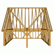 Maison à ossature en bois plain-pied b02 : 2-bay / en kit / toit double pente