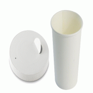 Pack Combo Gobelet + Couvercle NOVACUP 250ml- Double Paroi Isolation Thermique - FSC - Lot de 500 - blanc en carton GHW10C