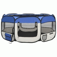 PARC PLIABLE POUR CHIEN AVEC SAC DE TRANSPORT 145 X 145 X 61 CM BLEU 02_0001726