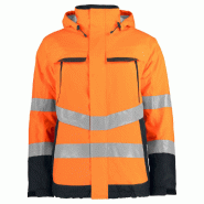 PROJOB Parka softshell dblée HV org/noir XL PROJOB Parka softshell dblée HV org/noir XL