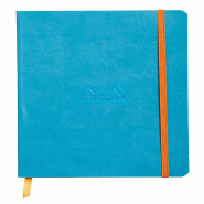Rhodia 117816C - Rhodiarama carnet souple TURQUOISE A5 160 pages 5/5 papier ivoire 90 g, fermeture élastique - bleu 117816C