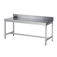 Table soudée bords droits en inox AISI 304 - Adossée avec dosseret arrière - Profondeur 800 mm - Longueur 700 mm - Réf STA78-1 Table soudée bords droits en inox AISI 304 - Adossée avec dosseret arrière - Profondeur 800 mm - Longueur 700 mm - Réf STA78-1