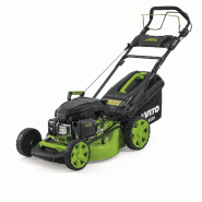 Tondeuse à gazon Thermique 5.5 CV 190cc Moteur 4T Essence Coupe 51cm Bac 60L Mulching 7 hauteurs 25 à 75mm Entretien Jardin VITO - vert 5604612759285