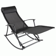 VidaXL Chaise à Bascule De Jardin Acier Et Textilène Noir - noir 42158