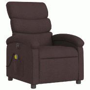 VidaXL Fauteuil de massage inclinable électrique Marron foncé Tissu Modèle Tervella - 3203971