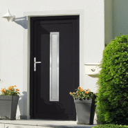 Vidaxl porte d'entrée anthracite 98x200 cm pvc 3187899