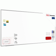 ALLboards Tableau Blanc Emaillé Magnétique Effaçable à Sec avec Cadre en Aluminium 240x120 cm - CER2412