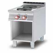 Cuisinière électrique 2 plaques rondes. Structure en acier inoxydable. Dimensions 40x70,5 h 90 cm. Modèle PC-74ET - 1797