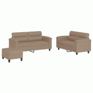 Ensemble de canapés 3 pcs avec coussins Cappuccino Similicuir Modèle Xermontis - 8721012073388