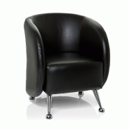 Fauteuil lounge / fauteuil club ST. LUCIA en similicuir noir hjh OFFICE - noir plastique 713200 Fauteuil lounge / fauteuil club ST. LUCIA en similicuir noir hjh OFFICE - noir plastique 713200