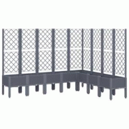 Helloshop26 - Jardinière bac lit surélevé plantes fleurs terrasse jardin avec treillis 200 x 160 x 142 cm PP gris 02_0038275 - 3000214161549 Helloshop26 - Jardinière bac lit surélevé plantes fleurs terrasse jardin avec treillis 200 x 160 x 142 cm PP gris 02_0038275 - 3000214161549