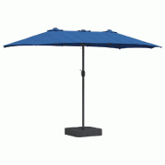 Helloshop26 - Parasol de jardin moderne pliable 385 x 209 x 244 cm pratique et durable en polyester azur 02_0058681 - acier 3000240718564