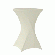 Housse extensible pour table cocktail pliante 80 cm ZOWN Cocktail80 – Écru - beige polyester SPTTP-01056