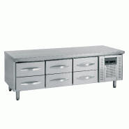 Soubassement réfrigéré UC5360 6 tiroirs GN1/1 pces Inox TEFCOLD
